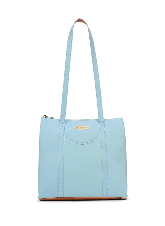 Caprese Basil Small Tote Bag for Women with Comfortable Straps | Stylish, Durable, Multi-Compartment Design for Work, Travel, Shopping | Large Capacity, Ideal for Tab & Essentials (Powder Blue) - Image 1